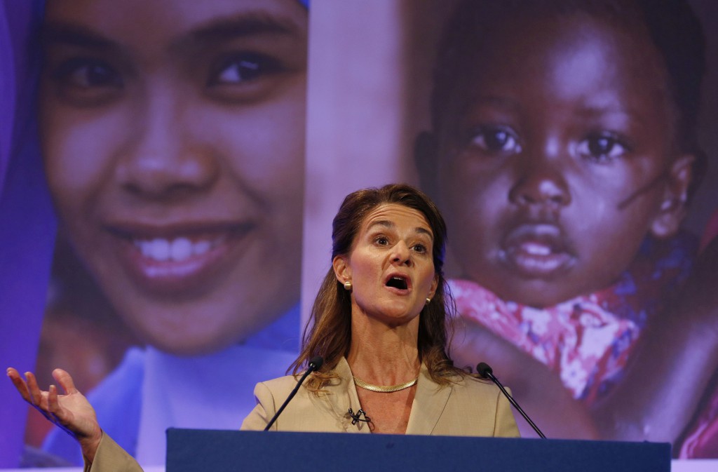 Melinda Gates, wife of Microsoft co-founder Bill Gates, speaks at the London Summit on Family Planning in central London