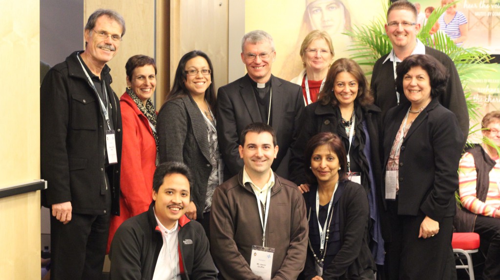 Conference speaker Archbishop Timothy Costelloe SDB with Perth delegates from parishes and Catholic education. PHOTO: Fayann D’Souza