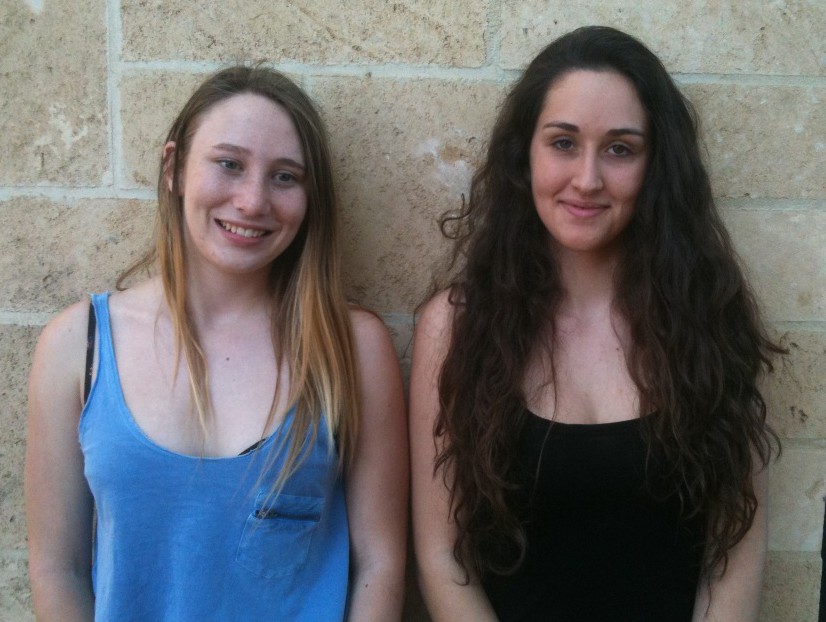 Perin Faulkner, left, and Mia Krasenstein. Both are aged 16 and both are doing the Cape to Cape walk.