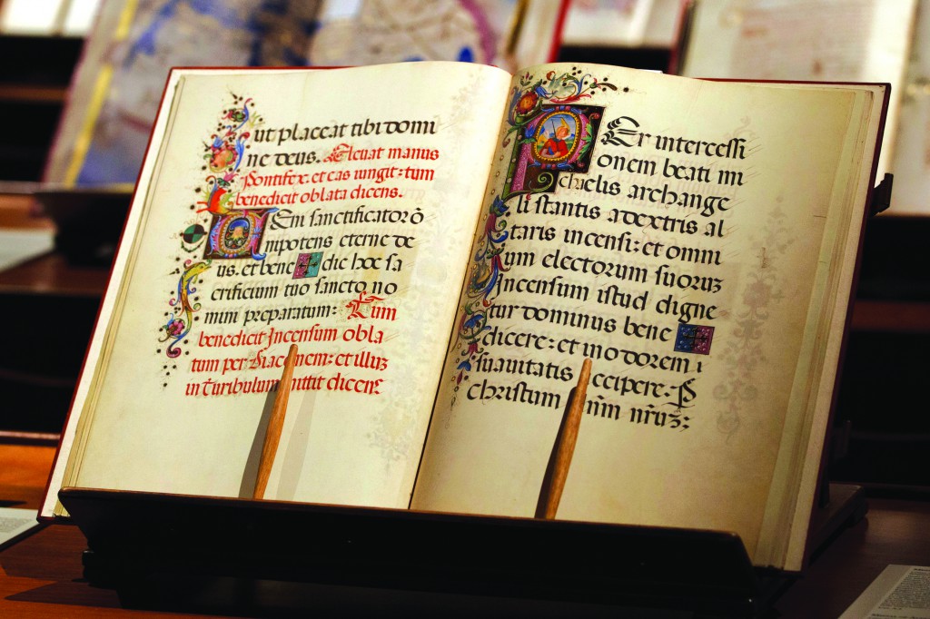 A copy of the Borgianus Latinus, a missal for Christmas made for Pope Alexander VI.