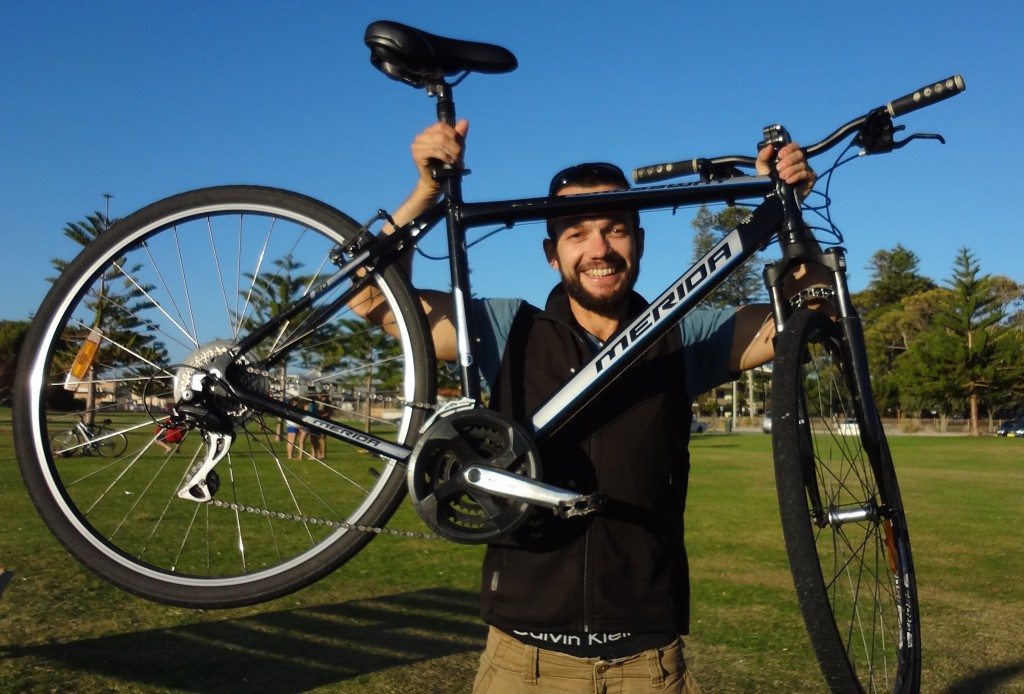 Frenchman Bruno Cordier, above, will cycle across Australia in the New Year to raise funds to combat preventable maternal death.