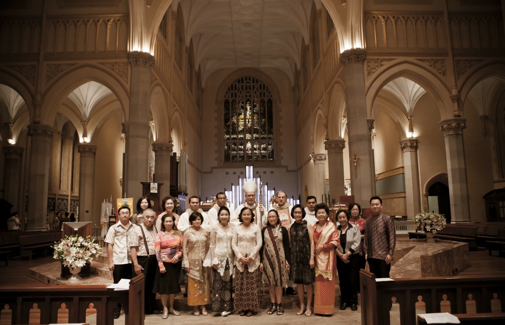 Catholics from the WA Indonesian Catholic Community celebrating 20 years ministry in the State with Perth clergy. PHOTO: Irwan budiarto, millenniu