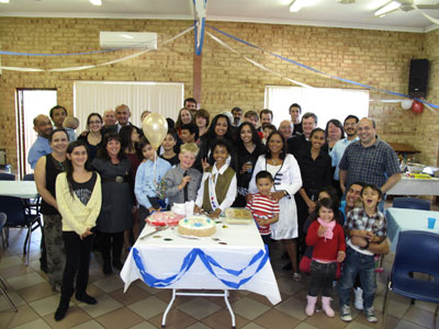Quinton D’Lima, centre, is joined for his big Confirmation day by friends and family at Good Shepherd, Kelmscott. 