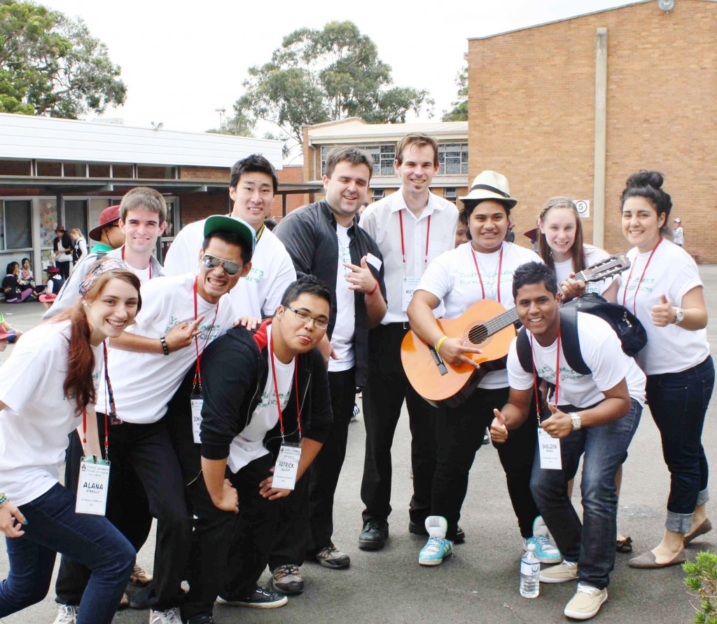 Sheldon Burke and Georgia Naughton-Watt from Ballajura Parish, above, traveled to Sydney to immerse themselves in the world of youth leadership. Participants, at right, enjoy the experience.