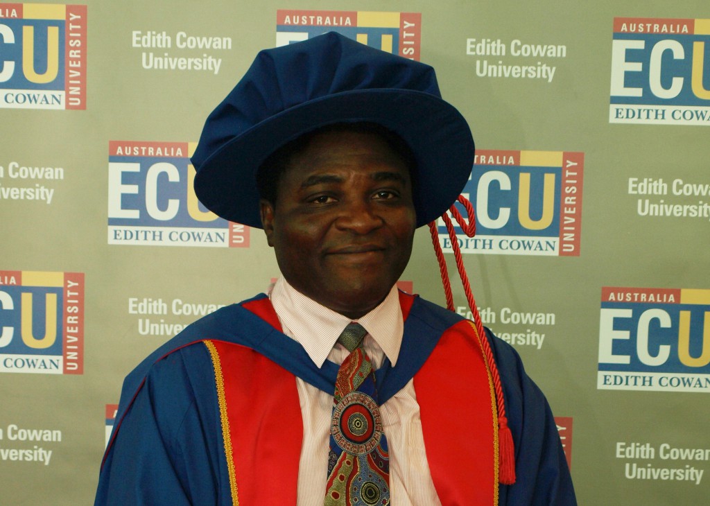 Fr Erasmus Norviewu-Mortty at his graduation from Edith Cowan University. Fr Erasmus Norviewu-Mortty at his graduation from Edith Cowan University.