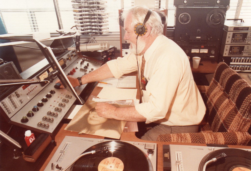 The first station manager, Keith Morgan, during Sonshine FM’s first test broadcast in 1982. PHOTO: Courtesy 98FIVE Sonshine FM