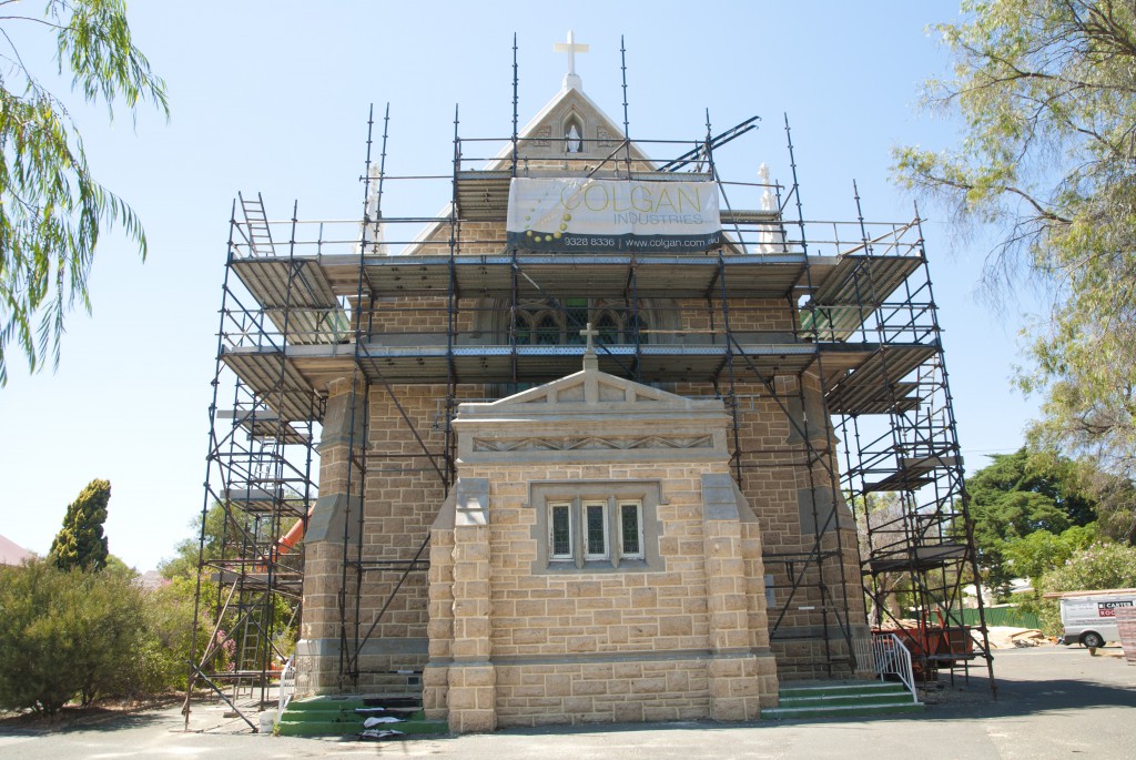 Work on St Mary’s Star of the Sea Cottesloe has uncovered the need for additional work, including roof repairs. PHOTO: Matthew Biddle