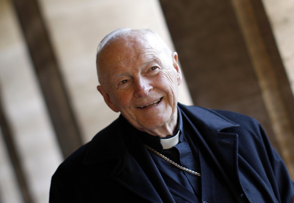 Cardinal Theodore E. McCarrick, retired archbishop of Washington, smiles during an interview with Reuters on Feb. 14 at the Pontifical North American College in Rome. PHOTO: CNS/Alessandro Bianchi, Reuters