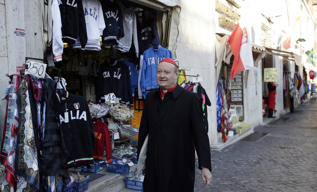 Cardinal Gianfranco Ravasi, president of the Pontifical Council for Culture, walks on a street on Feb. 13 close to St. Peter's Square in Rome. PHOTO: CNS/Max Rossi, Reuters