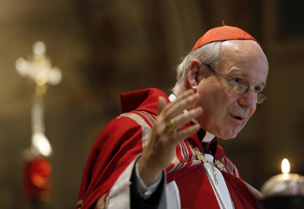 Austrian Cardinal Christoph Schonborn of Vienna celebrates Mass on March 4 at the Basilica of St. Bartholomew on Tiber Island in Rome. PHOTO: CNS/Stefano Rellandini, Reuters