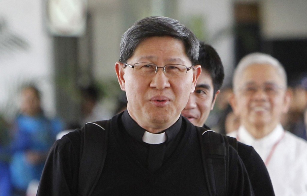 Philippine Cardinal Luis Tagle of Manila at his arrival on March 21 at the Ninoy Aquino International Airport in Manila. PHOTO: CNS/Romeo Ranoco, Reuters
