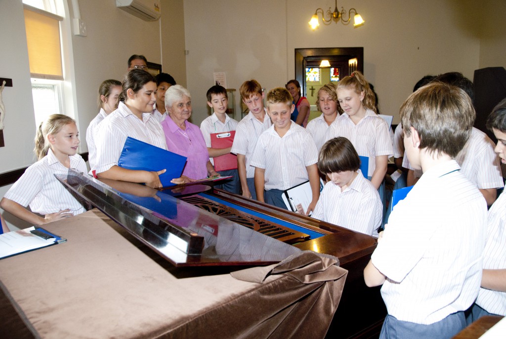 Sr Joan Smith RSM taking Year 7 students from Ursula Frayne College around the Mercy Heritage Centre last week. PHOTO: Matthew Biddle