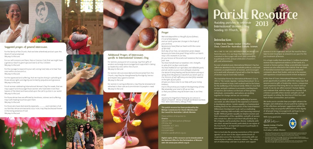 The OPW’s Parish Resource for 2013, issued to celebrate International Women’s Day. PHOTO: OPW Website