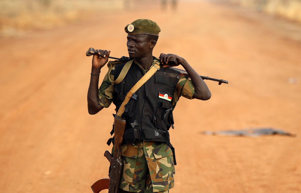 A South Sudan soldier walks on the front line in Panakuach back in April in 2012. PHOTO: CNS/Goran Tomasevic, Reuters