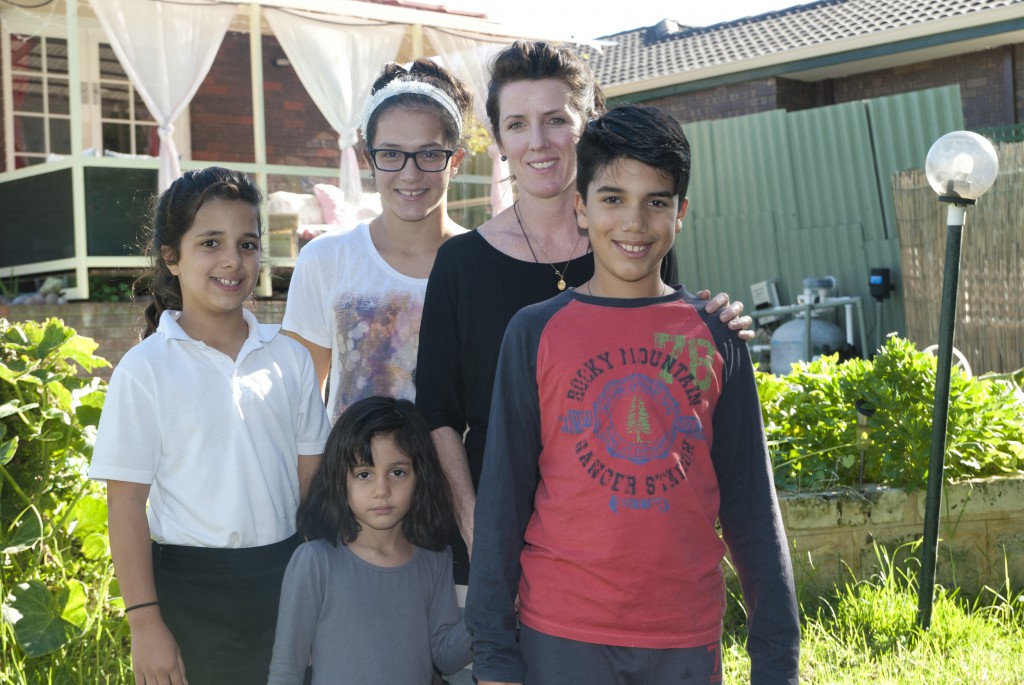 Leigh Marvin with children: Felicity, 9; Anastasia, 14; Xavier, 12; and Perpetua, 5 (Lucy, 23 months, not pictured). One advantage of homeschooling, Mrs Marvin says, is the ability to begin earlier, when children want to learn.PHOTO: Matthew Biddle