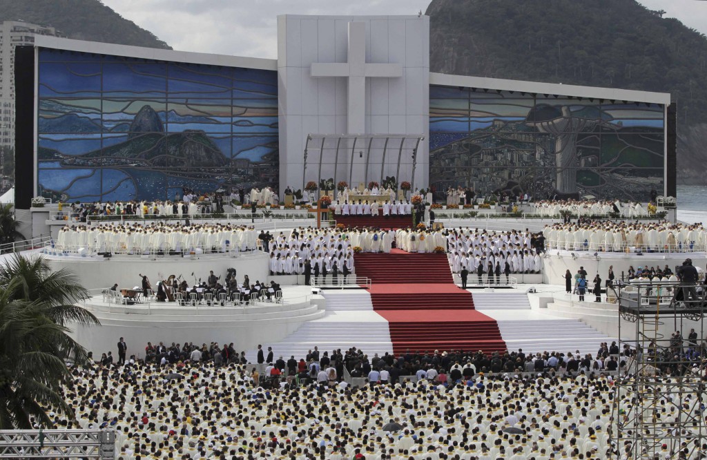 Pope Francis celebrates the closing Mass of World Youth Day on Copacabana beach in Rio de Janeiro July 28. During the service the pope commissioned an estimated 3 million people in attendance to become missionaries without borders. PHOTO: CNS/Ueslei Marcelino, Reuters