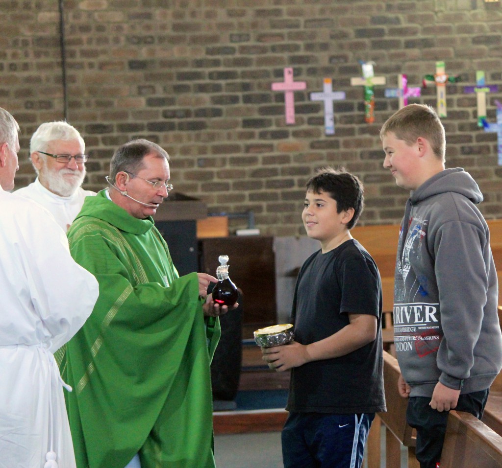 Rockingham parish priest Fr Michael Separovich assisted students from Kolbe Catholic College during their retreat on June 13. Students then took part in Mass on June 23. PHOTO: Leanne Joyce