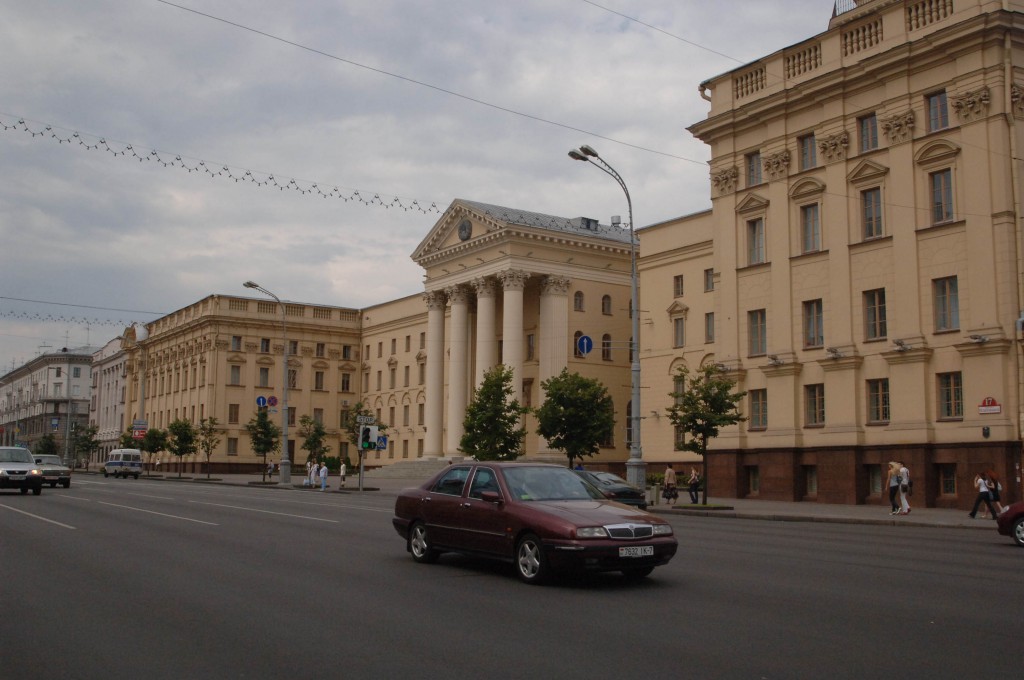 The KGB Headquarters in Minsk which was the first building to be rebuilt in Belarus after WWII.