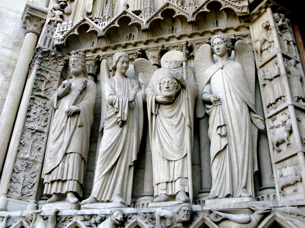  St Denis' elaborate decoration, in sculpture and stained glass typical of gothic churches.