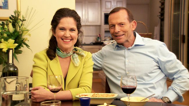 Annabel Crabb and Tony Abbott on Kitchen Cabinet whch aired on September 4 on the ABC. 
