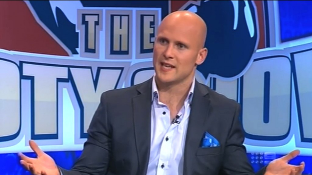 AFL champion Gary Ablett Jnr spoke about his faith on The Footy Show last week, after posting a picture of himself praying before a game on Twitter earlier this season. PHOTO: Channel Nine