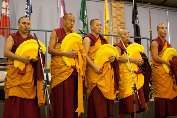 The Gyuto Monks of Tibet visited Corpus Christi College in Bateman on August 9, where they demonstrated their chanting technique. PHOTO: Corpus Christi College