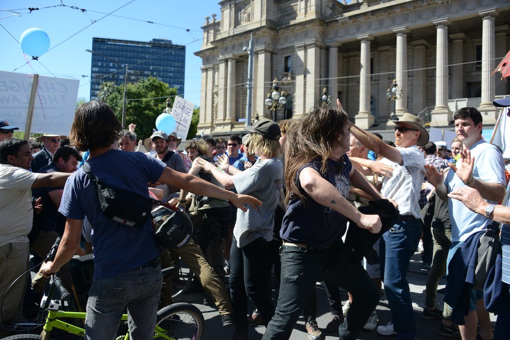 Pro-life participants in Melbourne’s March for Babies last Saturday were subjected to aggression and violence from some ‘pro-choice’ protestors. PHOTO: Fiona Basile