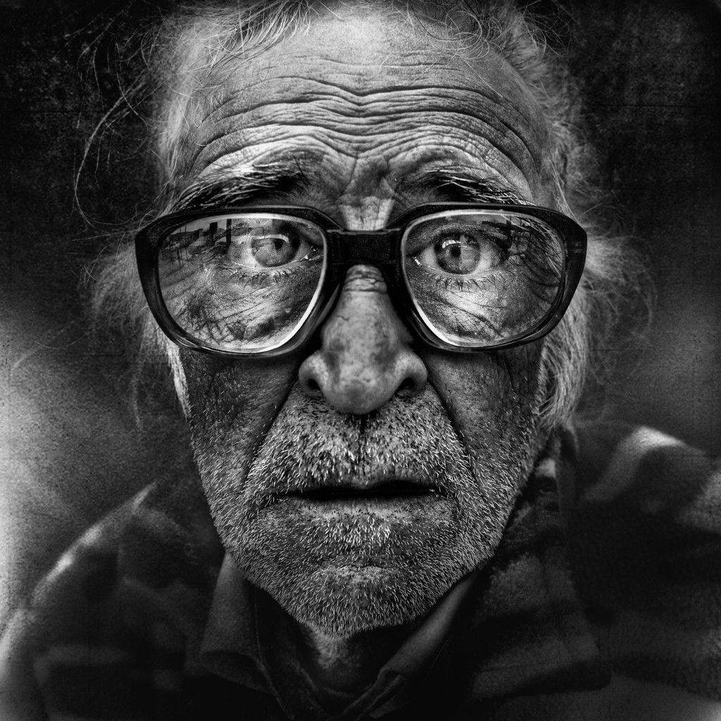 This image of a homeless man is part of an exhibition by photographer Lee Jeffries at the Museum of Rome. The English photographer said he tries to capture a "spiritual emotion" in the faces of the homeless. PHOTO: CNS/courtesy of Lee Jeffries