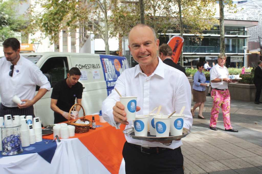 Dale Alcock, managing director of WBN Group, at the CEO Sleepout launch in Perth on April 9. 
