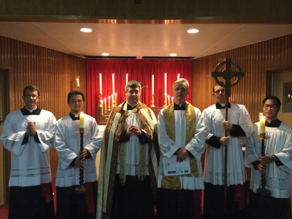 Perth seminarians joined Fr Stephen Hill and Mgr Kevin Long to celebrate Evensong and Benediction on May 11. Photo: SUPPLIED