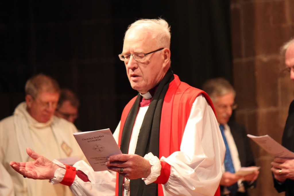 Lord Carey of Clifton, England, who served as Anglican archbishop of Canterbury 1991-2002, preaches during a service of Christian unity in the Anglican cathedral in Chester Jan. 19. Lord Carey said he would dissent from the Church of England's teaching against assisted suicide and vote for a bill scheduled to be debated in the British Parliament. PHOTO: CNS/Simon Caldwell