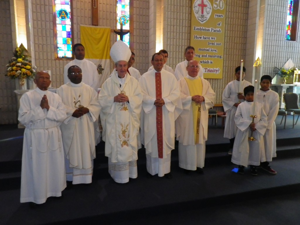 Parishioners and clergy gathered for a special Mass, which was concelebrated by Archbishop Emeritus Barry Hickey and parish priest Fr Joseph Rathnaraj.