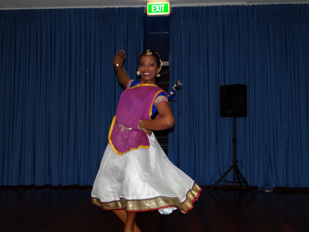 A classical Indian dancer, above, entertained those who attended the “Hoppers Night”, while Bollywood dancers helped with crowd partcipation.