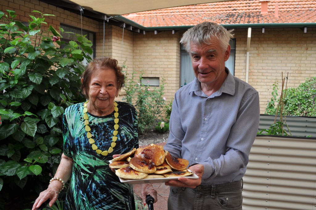 Fluffy pancakes were piled up high when residents at Catholic Homes’ Archbishop Goody Hostel in East Perth enjoyed Shrove Tuesday celebrations this week.  PHOTO: MercyCare