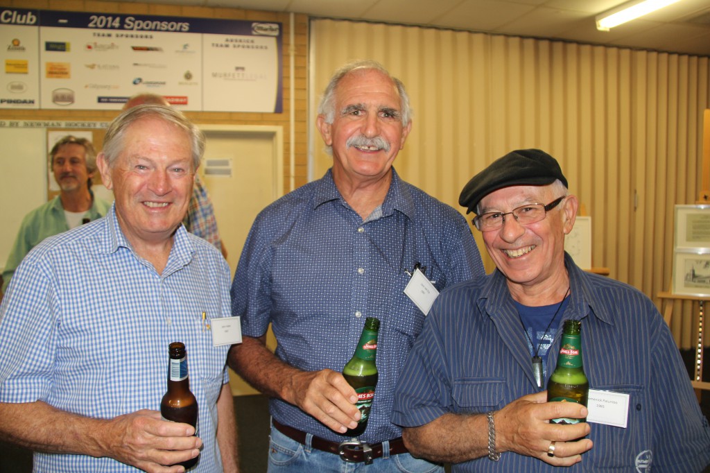 John Hales, Leon van Erp and Domenick Palumbo at the 50th Anniversary celebrations of Marist Senior College Churchlands – now Newman College. PHOTO: Supplied