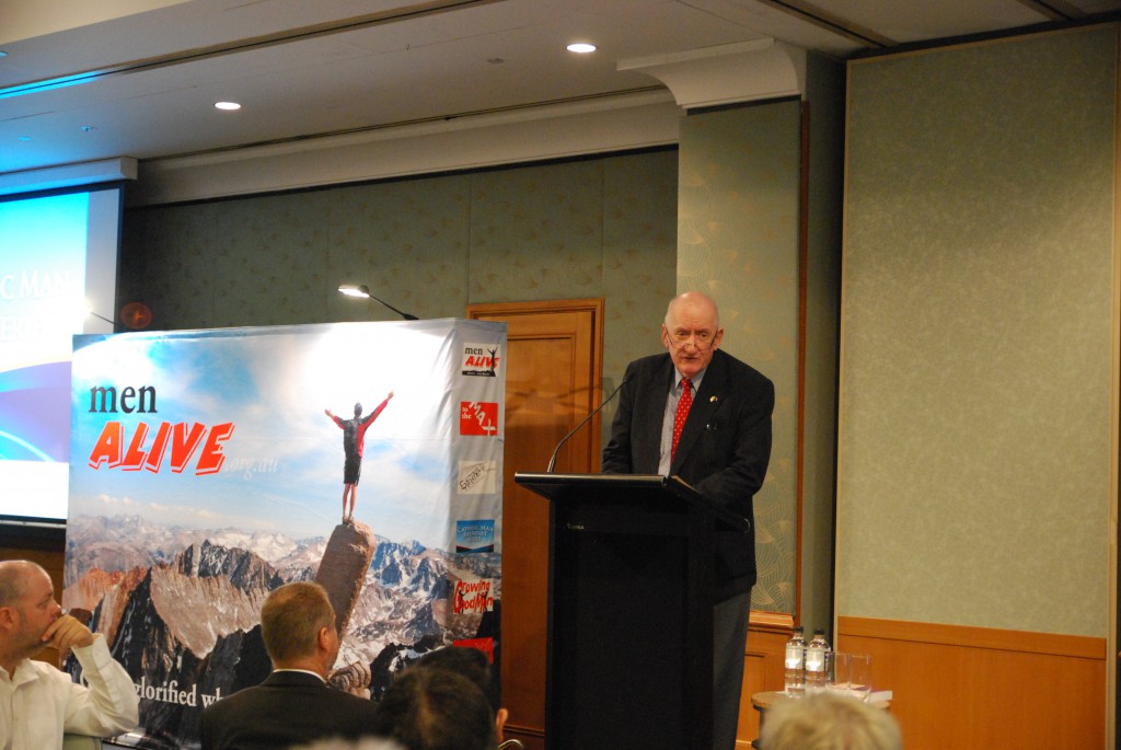The Hon Tim Fischer AC delivered an insightful talk on faith, politics, war and his 1000 days as the first resident of Rome, Australian Ambassador to the Holy See at last week’s menALIVE Catholic Man Breakfast Series. PHOTO: Marco Ceccarelli