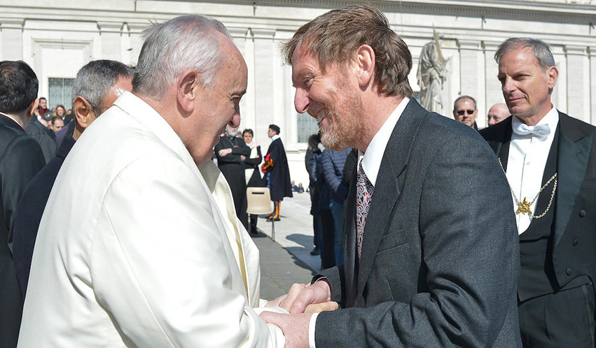 Perth representative for Communion and Liberation, John Kinder, last month visited Rome as part of a meeting of the movement with Pope Francis. PHOTO: Supplied