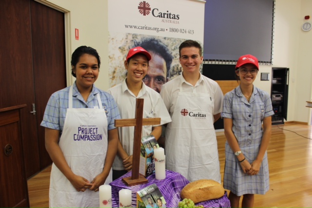 Students from Mercy College Shayla Eggington, Allan Lam, Andrew Vaini and Gabrielle Hogan took part in this year’s Project Compassion themed Just Leadership Day. PHOTO: Supplied