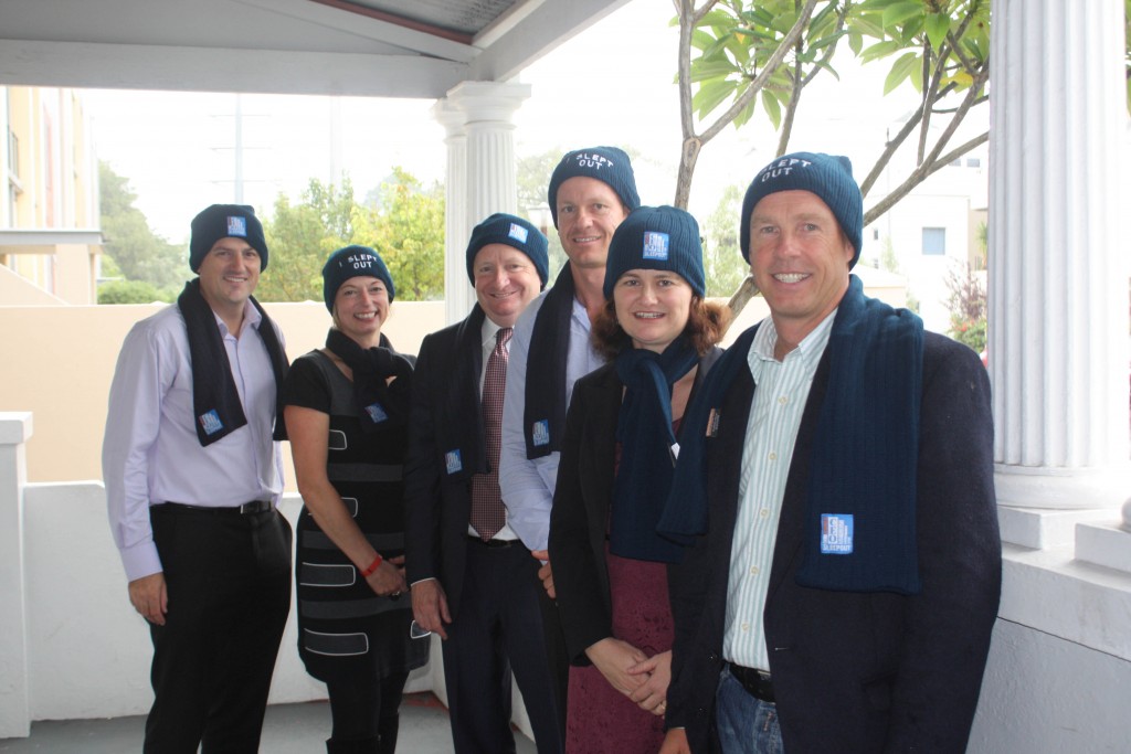 Vinnie’s CEO Mark Fitzpatrick with CEOs Justine Colyer (Rise), Barry Felstead (Crown Perth), Shane Ball (Swan Group), Lisa Bayakly (KPMG) and John Wood (National Lifestyle Villages). PHOTO: Supplied