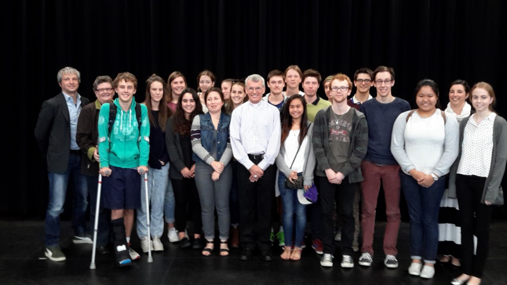 Archbishop Timothy Costelloe SDB delivered a lecture last month on the life of St John Bosco to Year 12 students from St Joseph’s College, Albany. PHOTO: Supplied