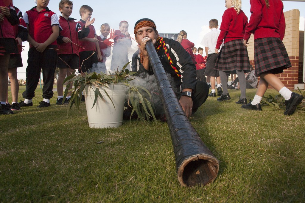Students and teachers at Brighton Catholic Primary celebrated the event with the assistance of Indigenous Australian staff member Bradley Barbuto, along with several Indigenous Australian students, and member of the local Noongar Whadjuk tribe, Daniel Garlett.