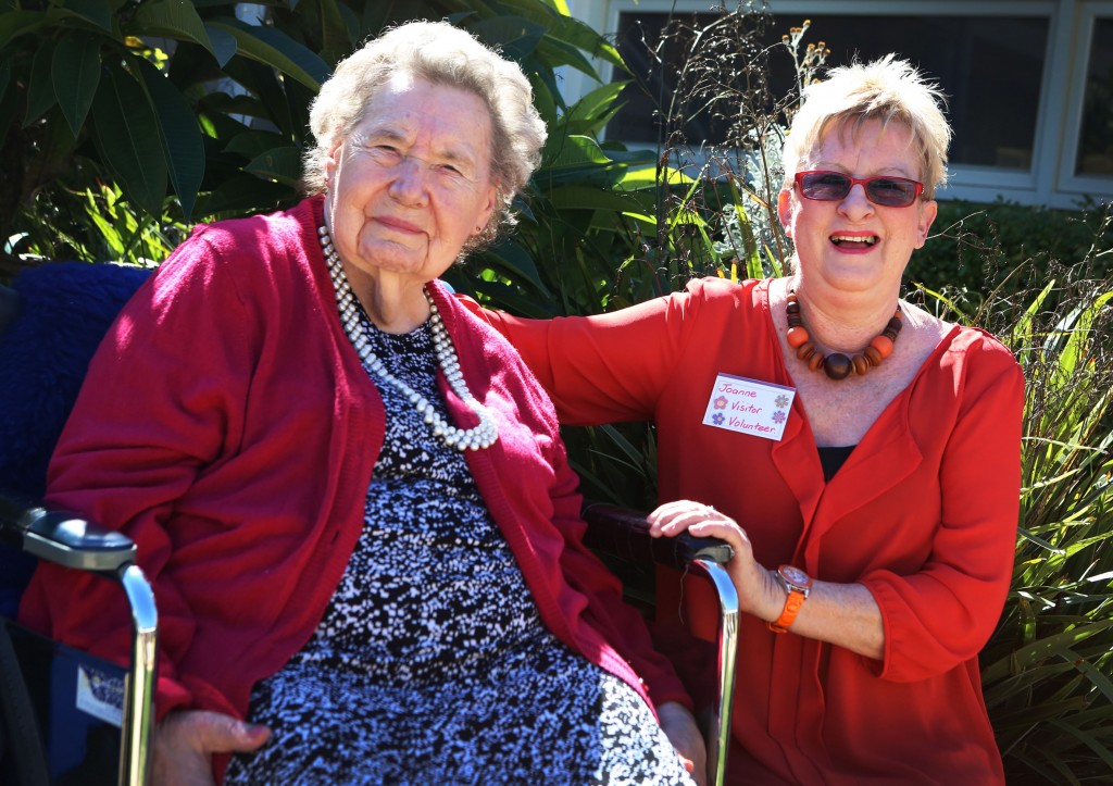 Resident Iris Holt with Volunteer Joanne Downey. Joanne has been volunteering for many years at Mercy Place Lathlain. PHOTO: Supplied