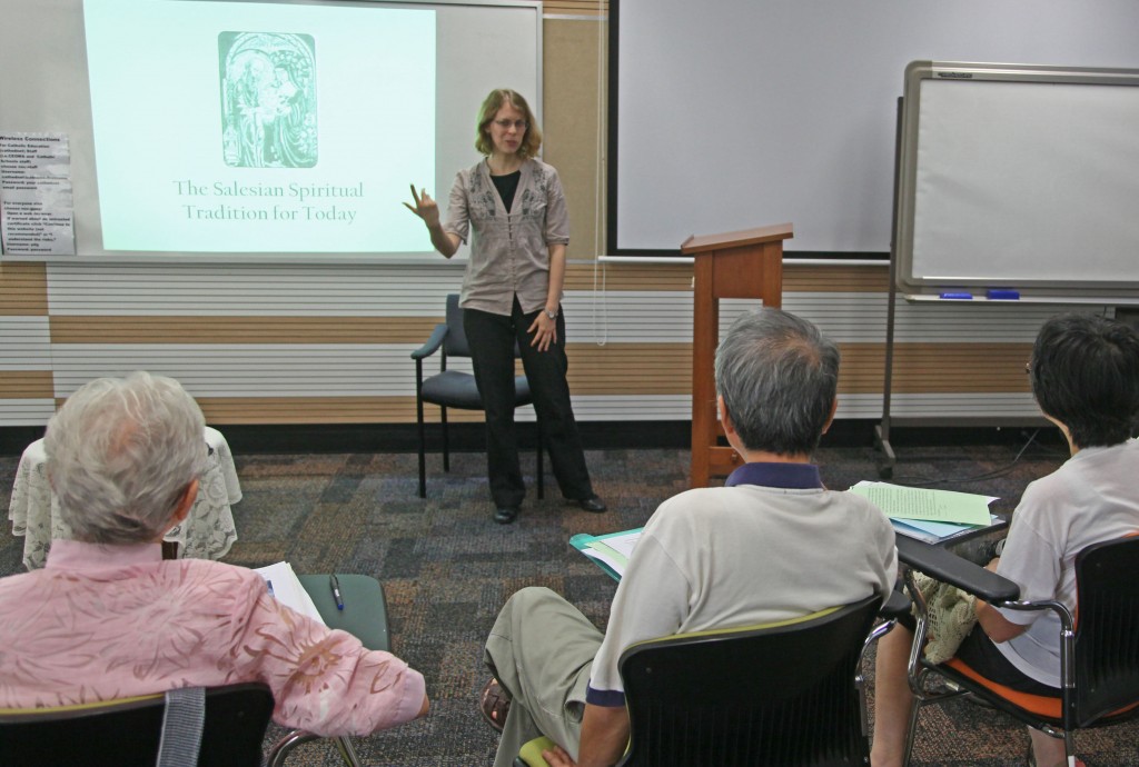 Director of the Maranatha Centre, Dr Michelle Jones, is pictured delivering a class entitled "The Salesian Spiritual Tradition for Today" at one of the Centre's various locations around Perth.  PHOTO: Supplied
