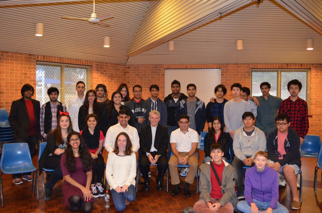 Archbishop Timothy Costelloe met with the youth from Thornlie parish who presented him with questions about current issues and topics.  PHOTO: Supplied