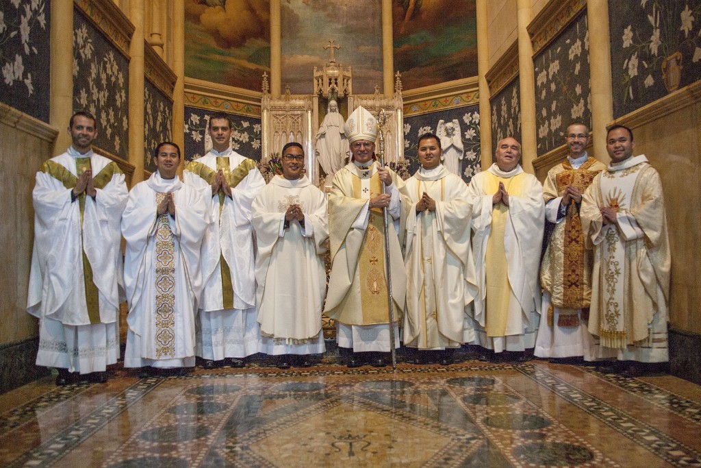 Perth Archbishop Timothy Costelloe SDB, last Saturday August 1 ordained eight men to the priesthood at St Mary's Cathedral. PHOTO: Jamie O'Brien
