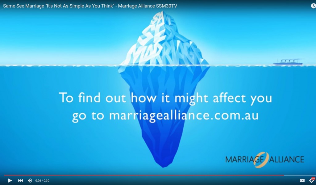 The Marriage Alliance Advert has been blocked from air-time by Channels Seven and Ten, along with 2Day FM, The Australian Radio Network and Nova. GRAPHIC: Sourced.