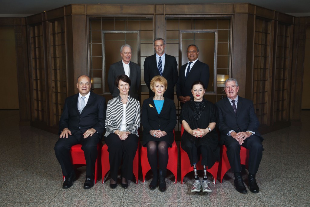 London bombings survivor Gill Hicks’ remarkable story of resilience was the focus of the 2015 MercyCare Oration held on Thursday, 24 September. Back Row, from left are Auxiliary Bishop Don Sproxton, the Honourable Tony Simpson MLA and Barry McGuire Front row, from left are Chris Hall, CEO MercyCare; Mary Woodford, Chair MercyCare Board; Her Excellency, Honourable Kerry Sanderson AO, Governor of WA, Gill Hicks and Tony Wheeler, Chair MercyCare Trustees. PHOTO: Supplied