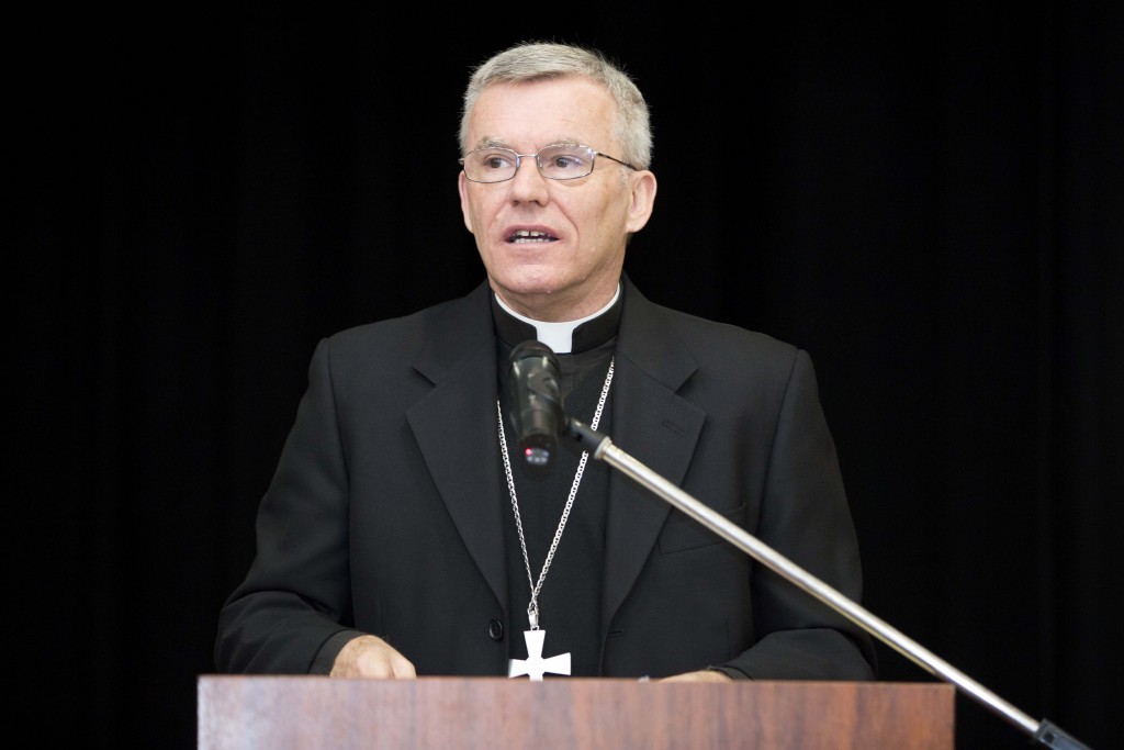 Catholic schools must be places where the Catholic worldview is not confined to the Religious Education classes but permeates the entire school, Archbishop Timothy Costelloe recently told an audience at John XXIII College in Mt Claremont. Photo: Ron Tan.