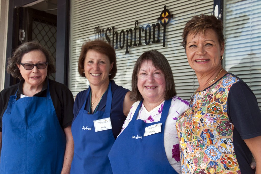 The backbone of The Shopfront – from left to right, volunteers Noreen Moncrieff, Anelia Irdi, Denise Lavey and Julie Taylor are among many volunteers who provide an invaluable service at The Shopfront. Photo: Marco Ceccarelli