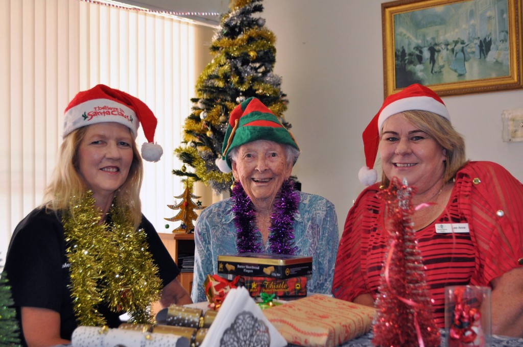 Lee-Anne Broadbent (right) is just one of the dedicated care staff who will forfeit Christmas day to help care for the dozens of residents at local aged care home Mercy in Edgewater. Photo: Supplied